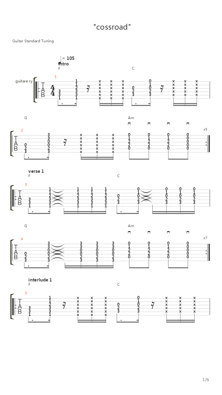 Crossroads吉他谱