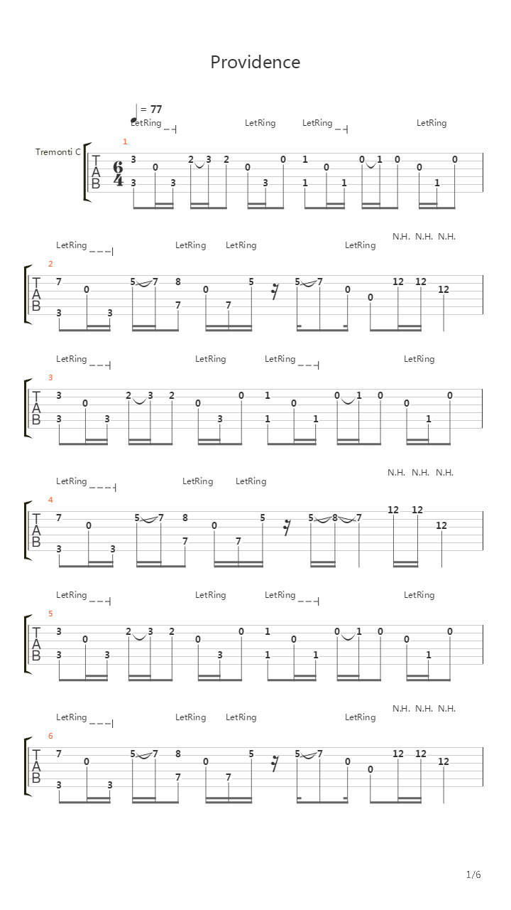 Providence吉他谱