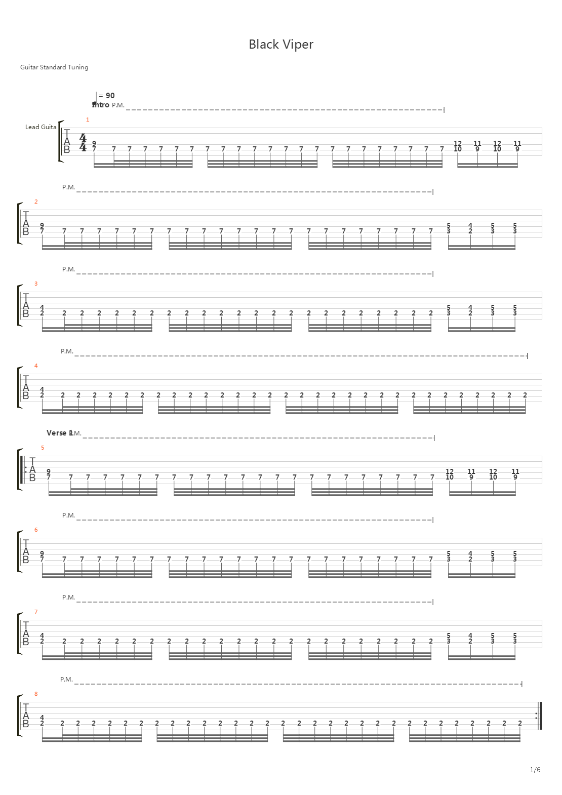Black Viper吉他谱