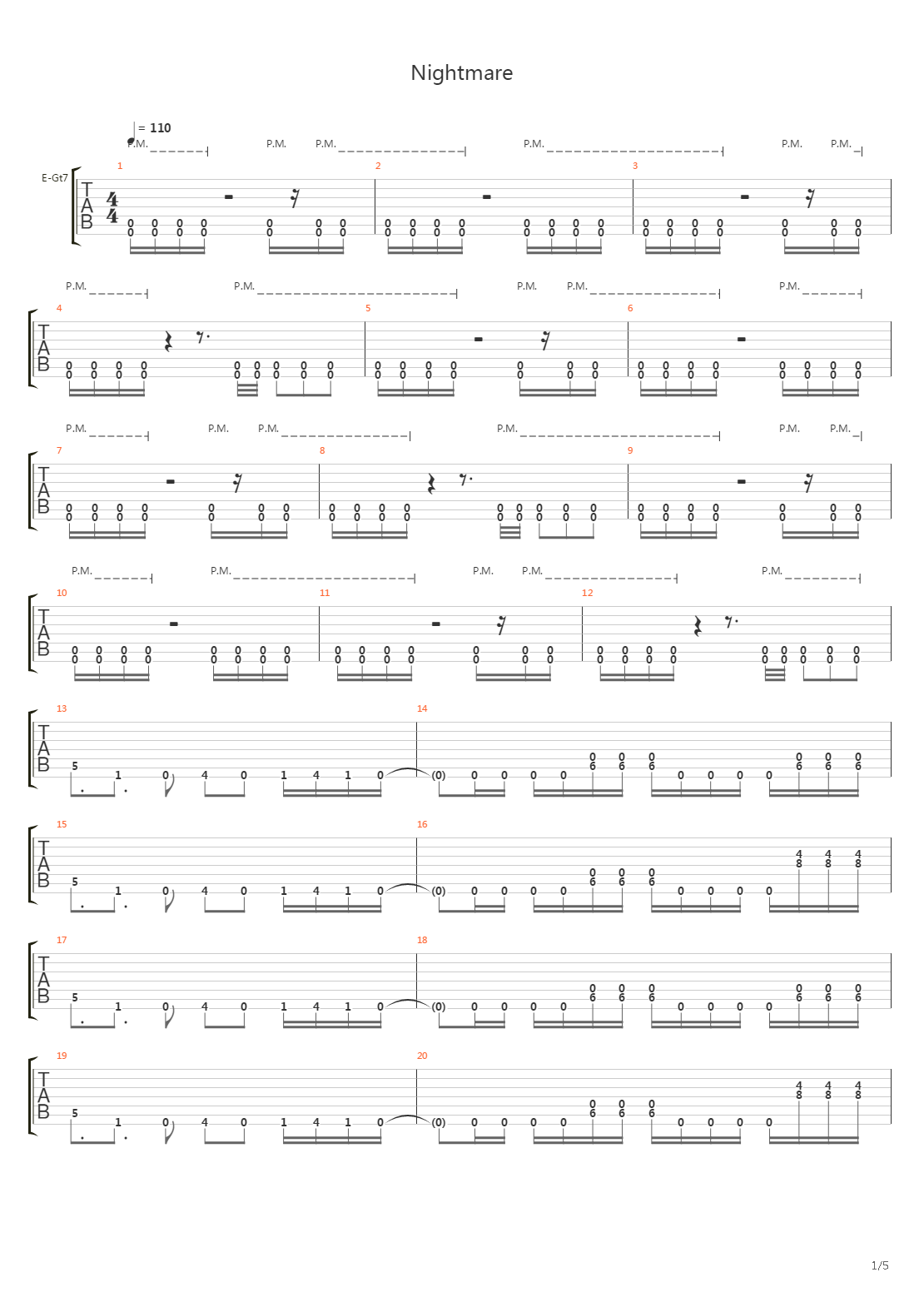 Nightmare吉他谱