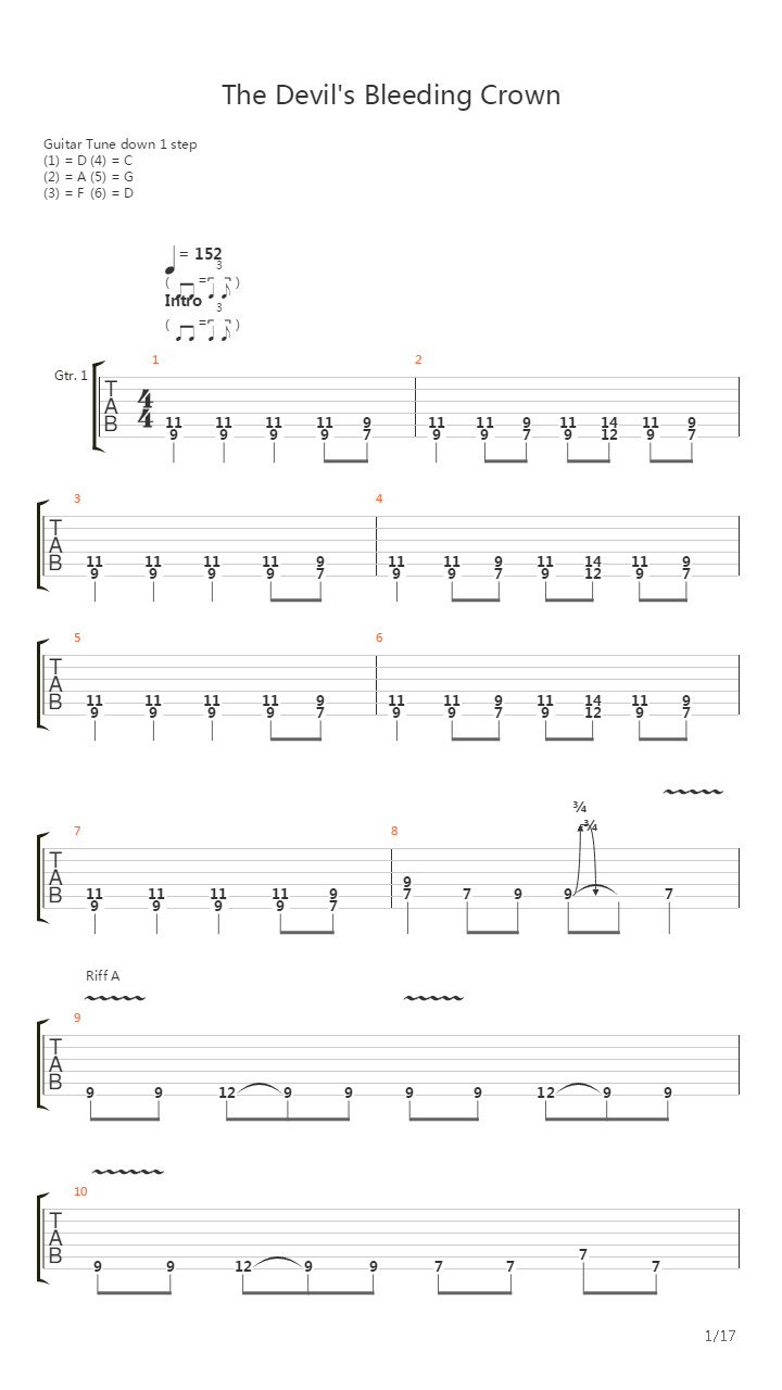 The Devils Bleeding Crown吉他谱