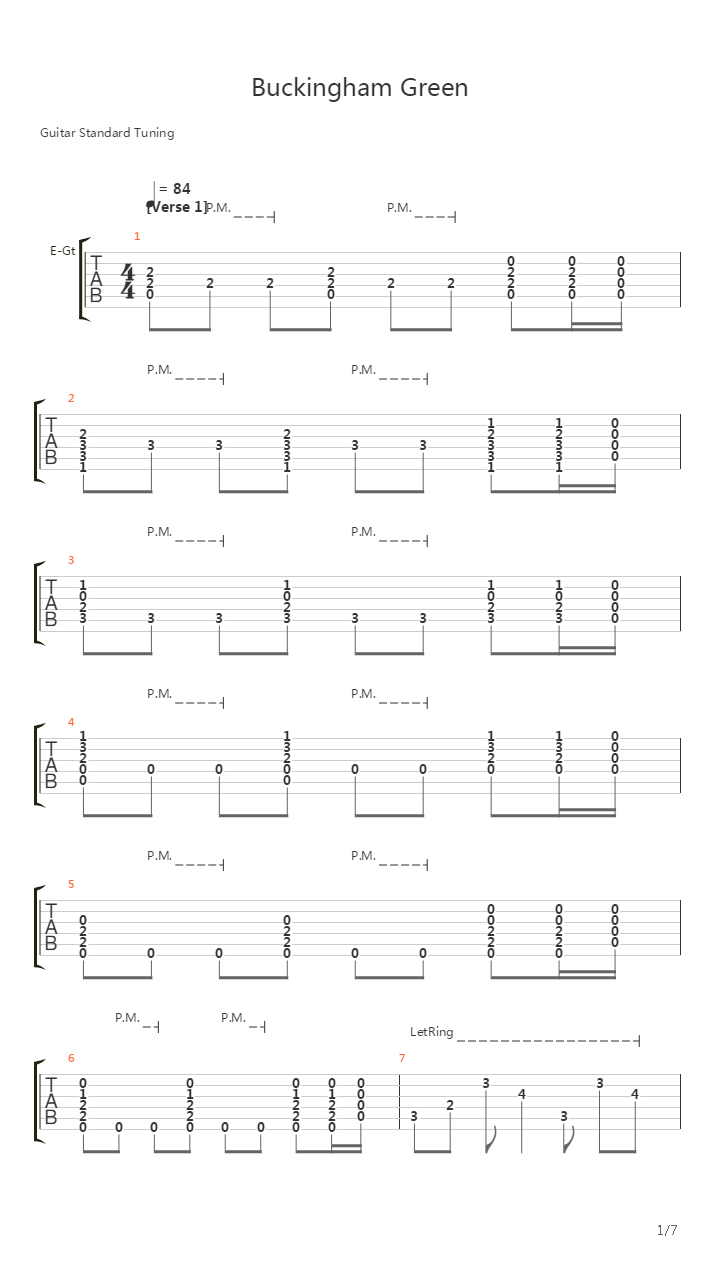 Buckingham Green吉他谱
