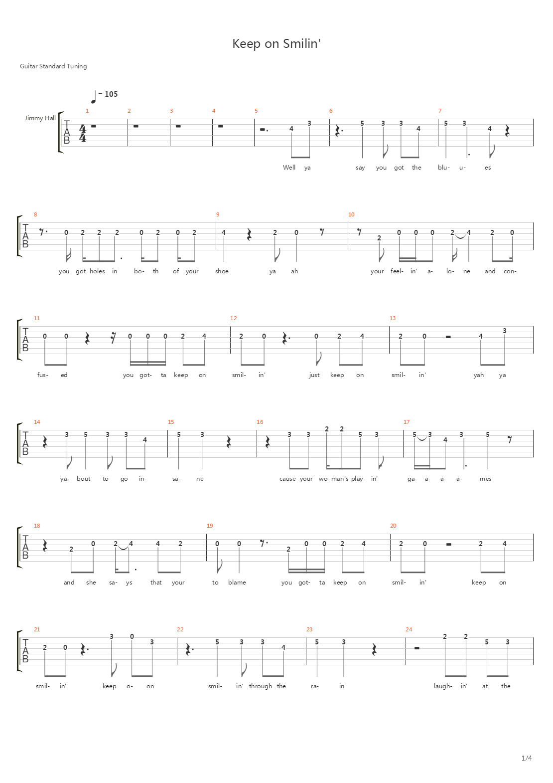 Keep On Smilin吉他谱