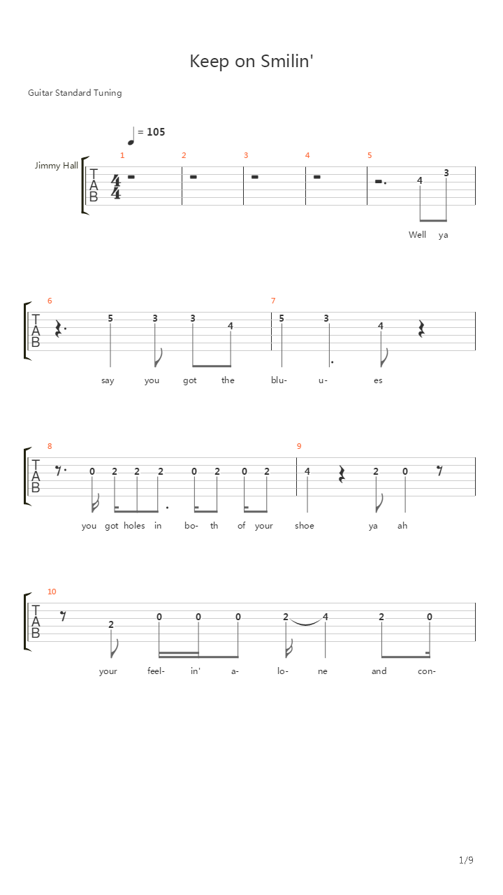 Keep On Smilin吉他谱