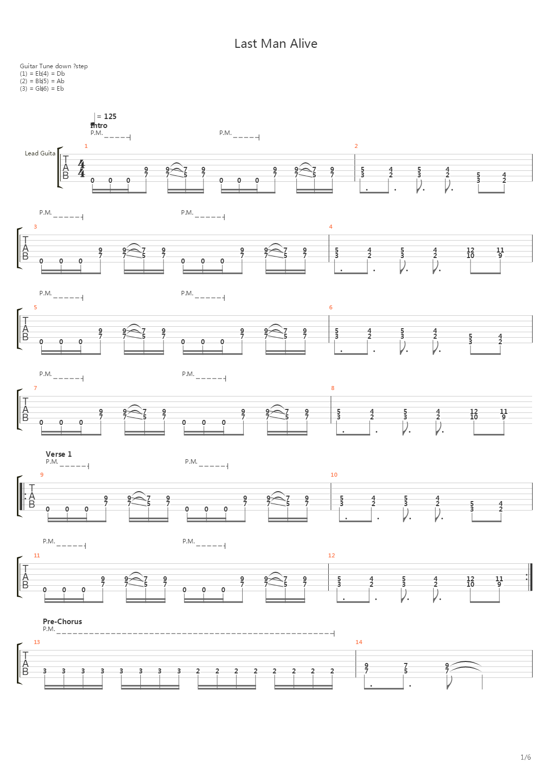 Last Man Alive吉他谱