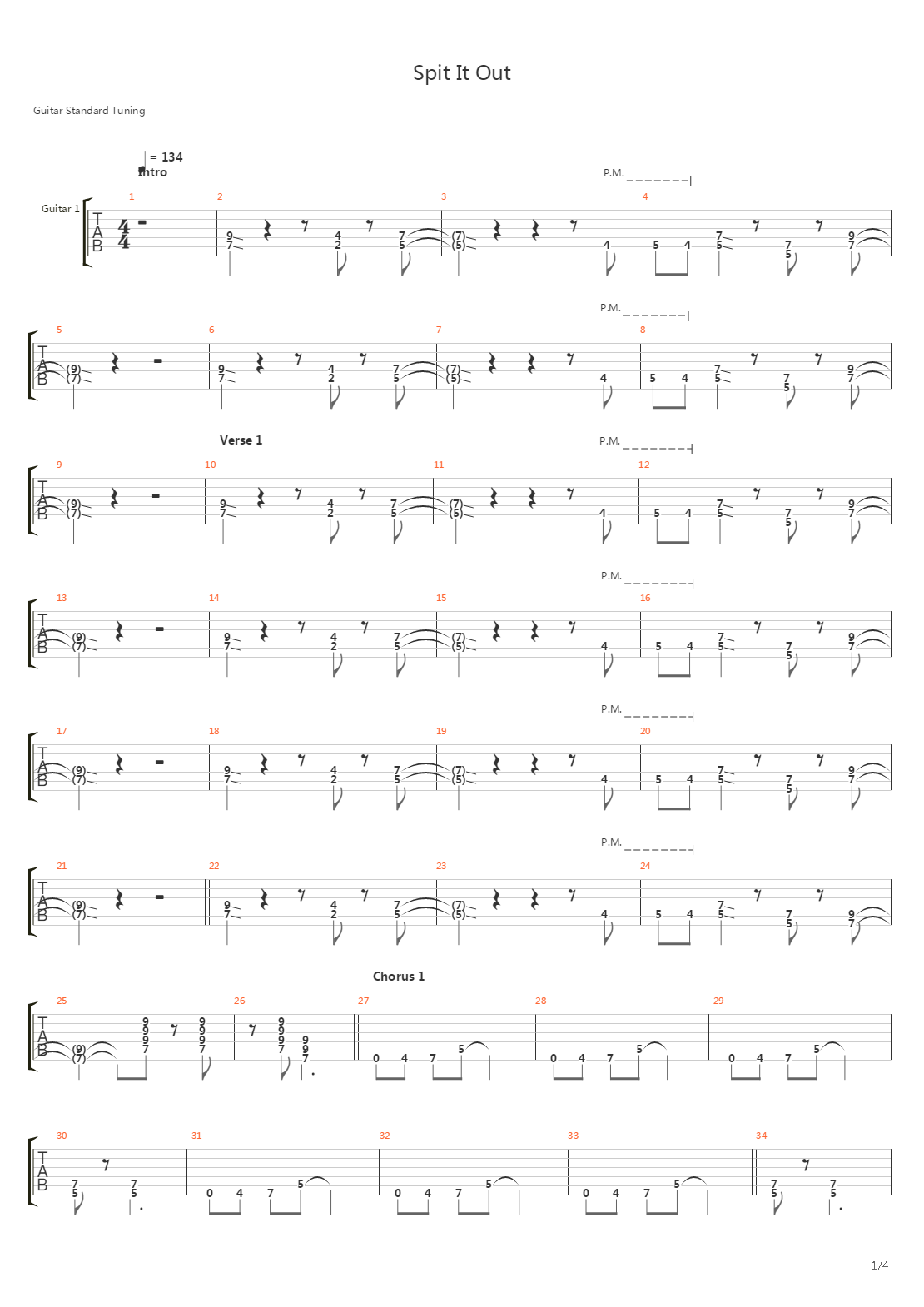 Spit It Out吉他谱