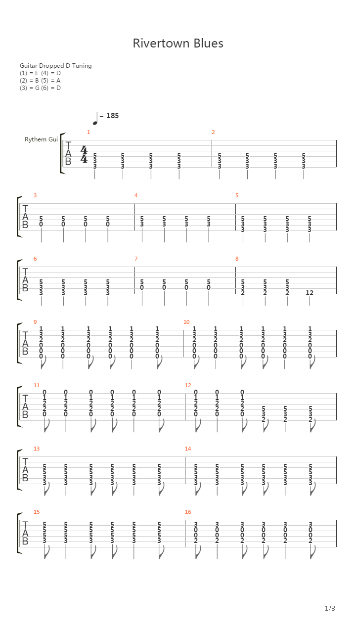 Rivertown Blues吉他谱