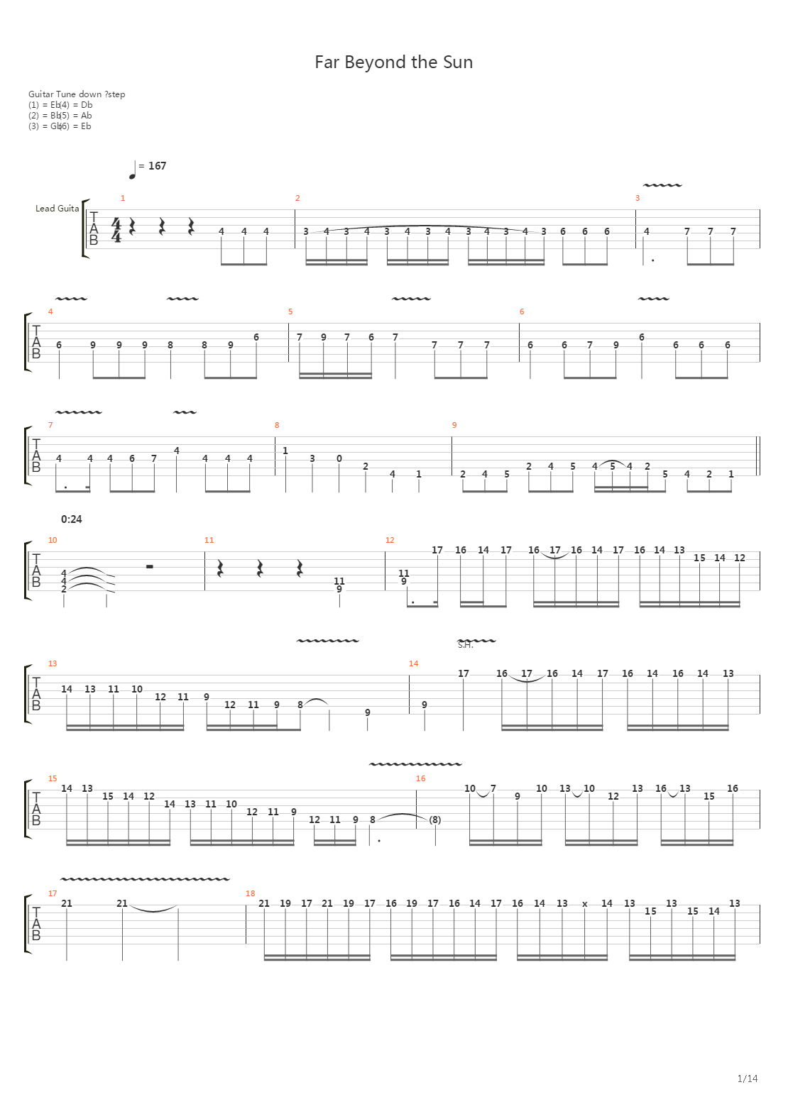 Far Beyond The Sun吉他谱