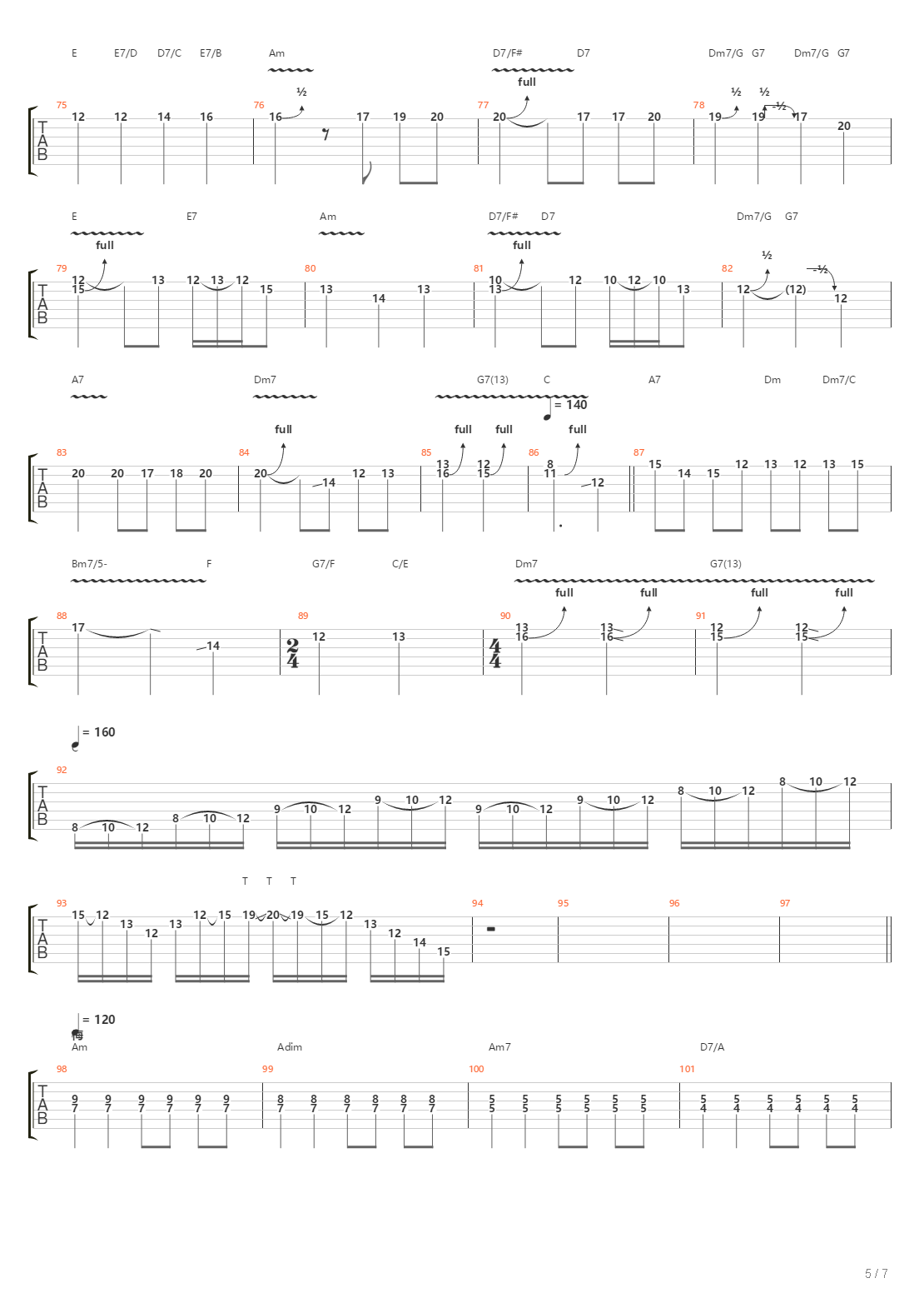 地狱训练 第五册 全章节精编GTP STAGE 1 [精品] （本网首发）吉他谱