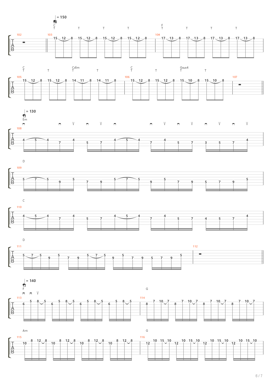 地狱训练 第五册 全章节精编GTP STAGE 1 [精品] （本网首发）吉他谱