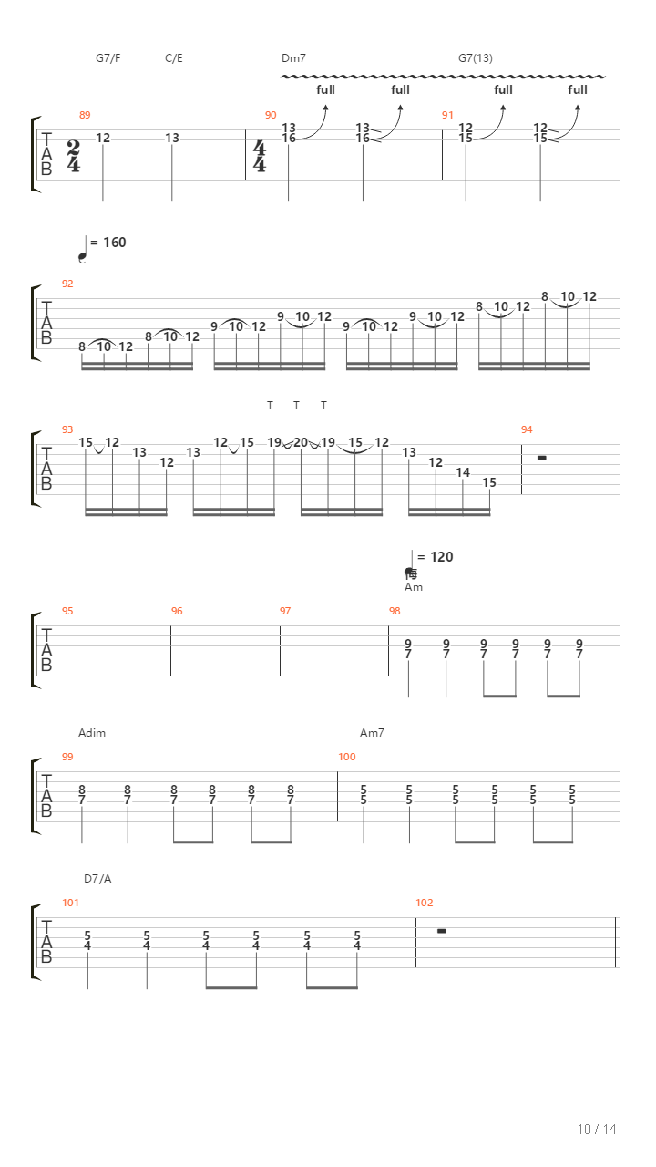 地狱训练 第五册 全章节精编GTP STAGE 1 [精品] （本网首发）吉他谱