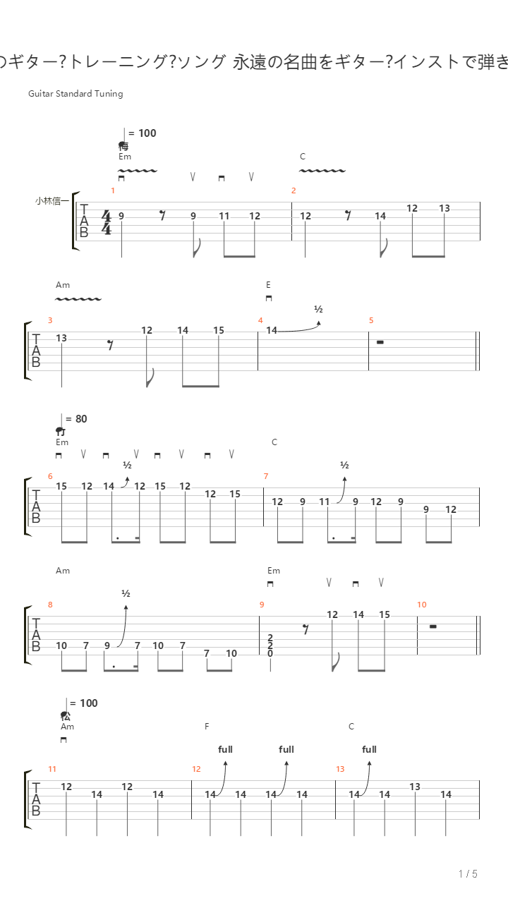 地狱训练 第七册 全章节精编GTP [精品] 03 ゴッドファーザー　愛のテーマ Love Theme From The Godfather （本网首发）吉他谱