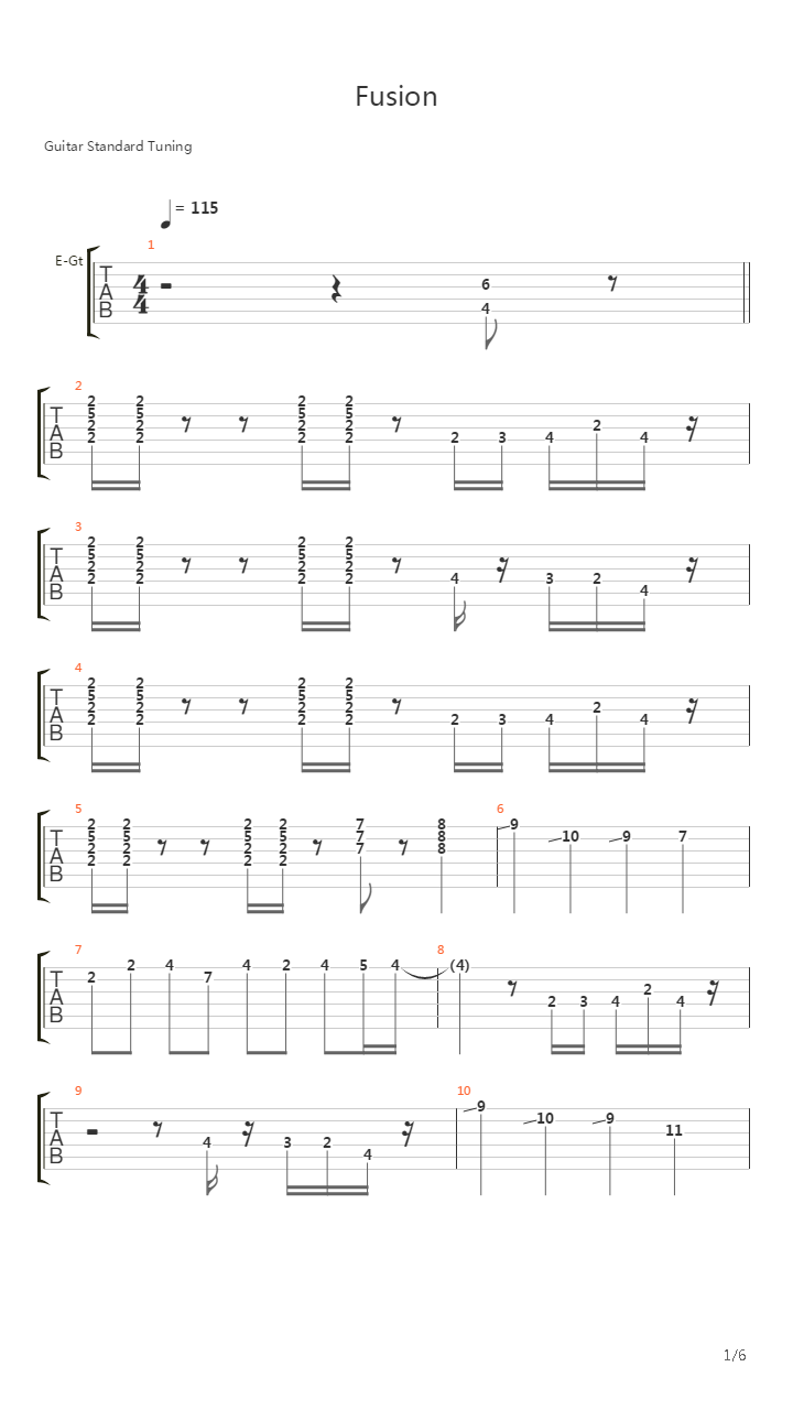 Fusion（solo自扒）吉他谱