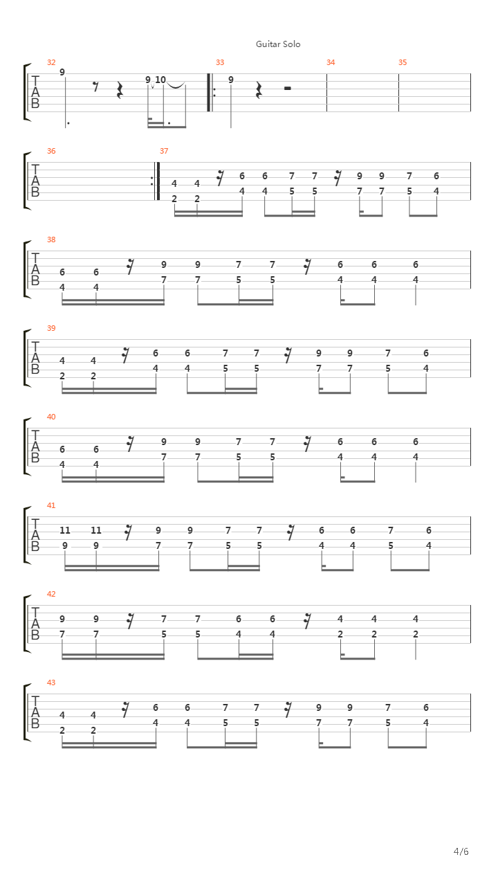 Fusion（solo自扒）吉他谱