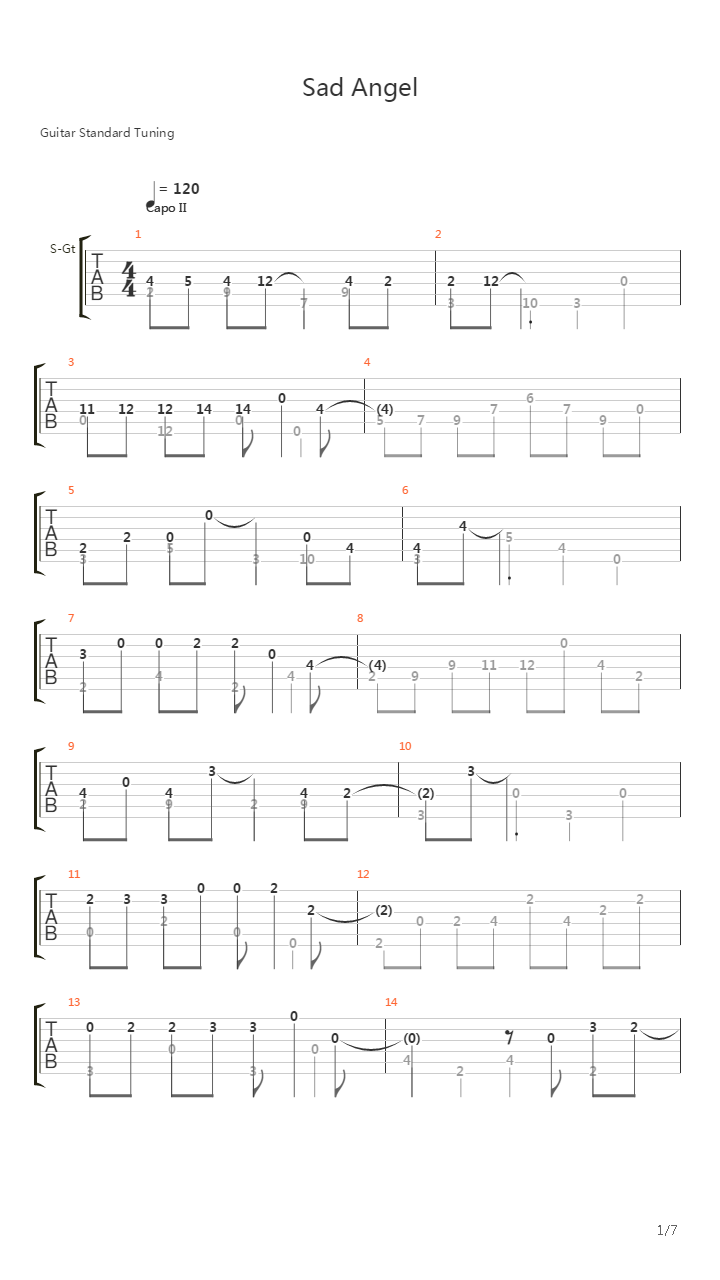 Sad Angel吉他谱