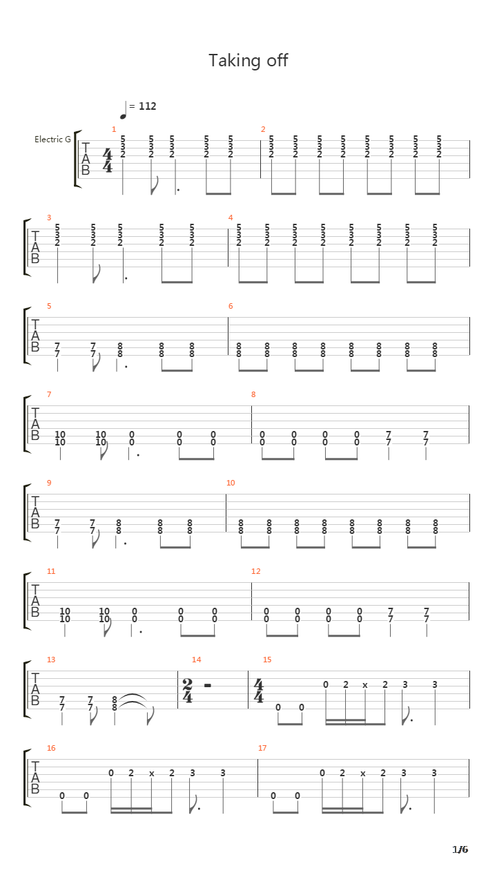 Taking Off吉他谱