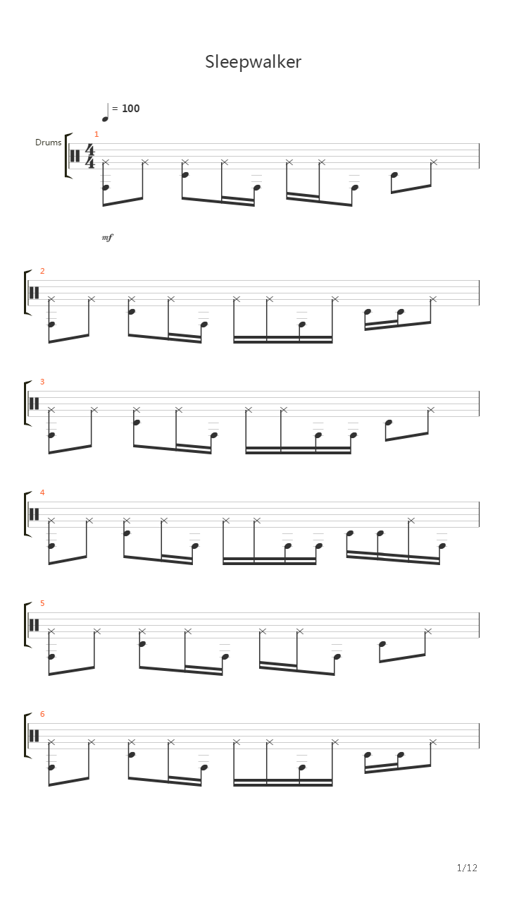 Sleepwalker吉他谱