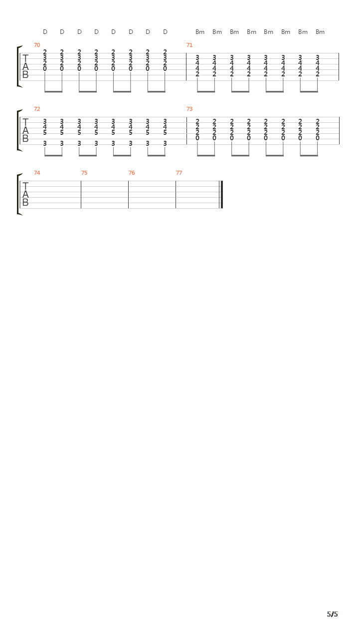 喜欢你吉他谱