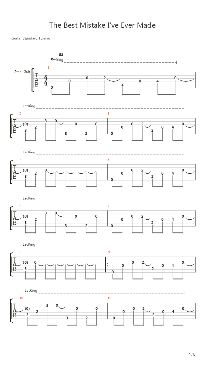 The Best Mistake I've Ever Made吉他谱