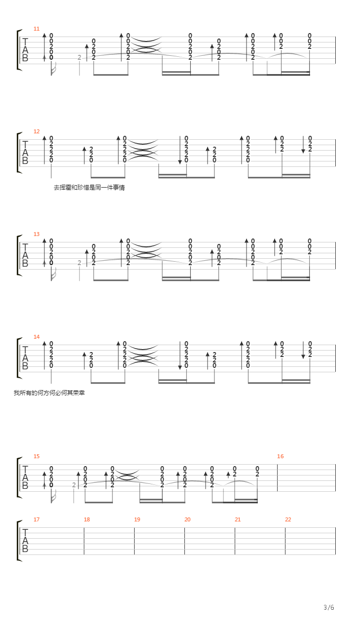 关于我爱你（乐队总谱）吉他谱