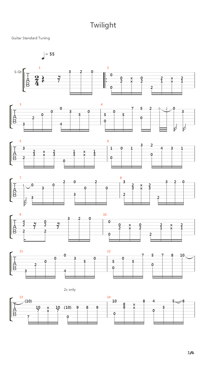 Twilight 黄昏吉他谱