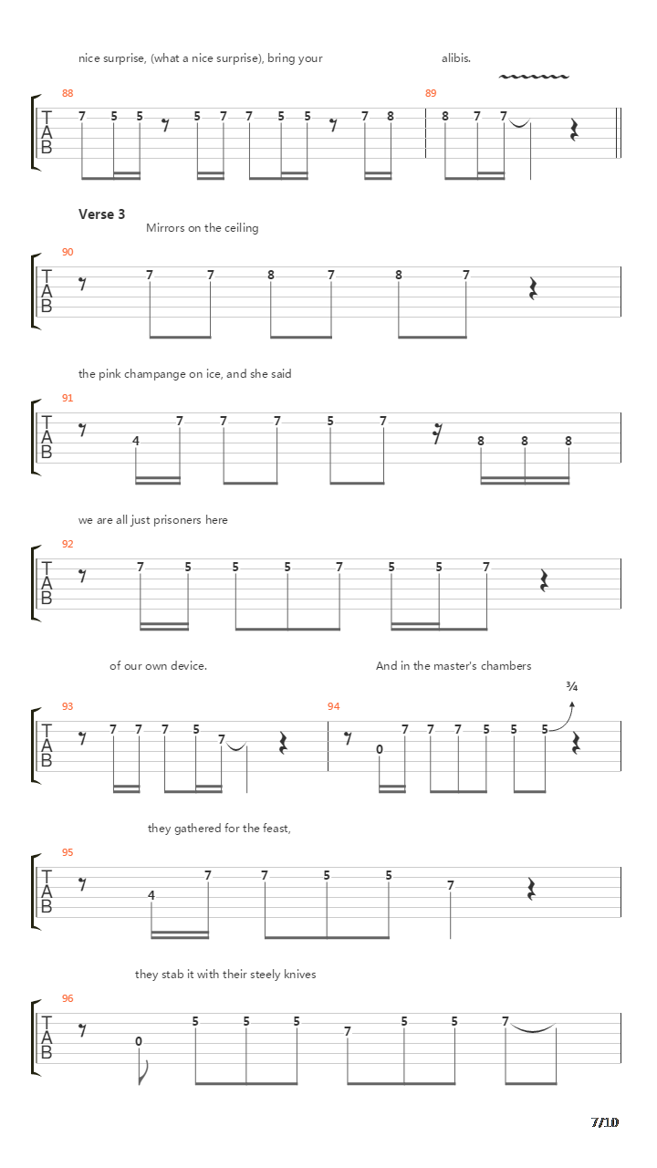 Hotel California(加州旅馆 1994纽约演唱会)吉他谱