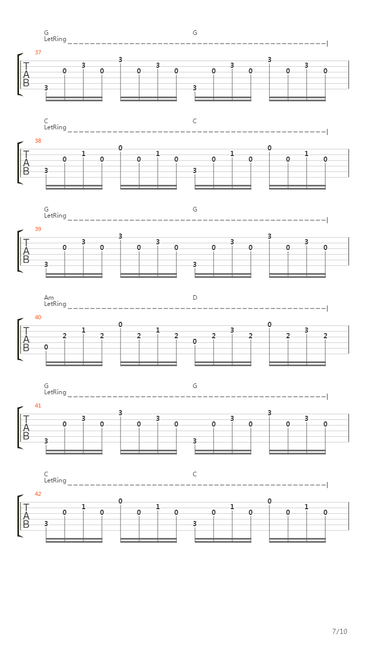 河流吉他谱