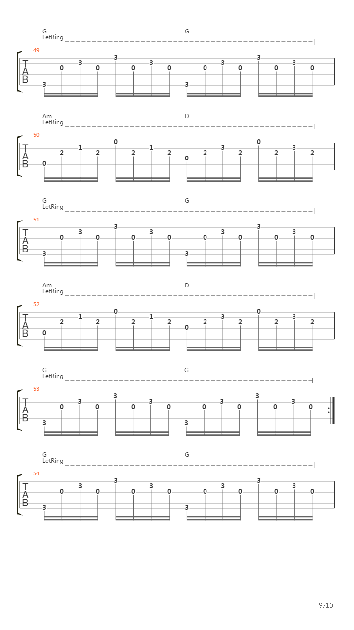 河流吉他谱