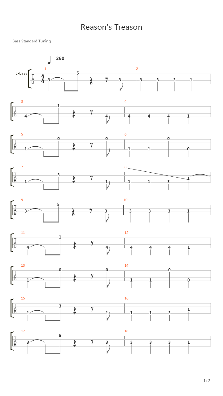 Reason's Treason(顺子&红节奏)吉他谱