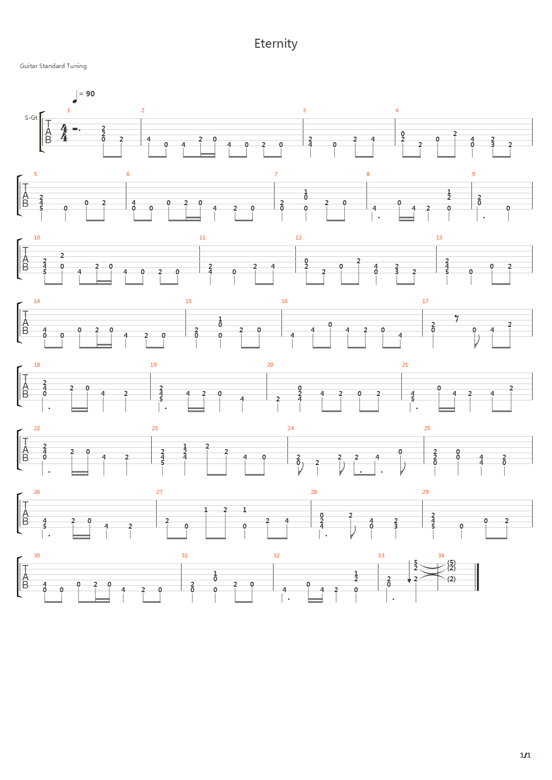 秋之回忆 Eternity吉他谱