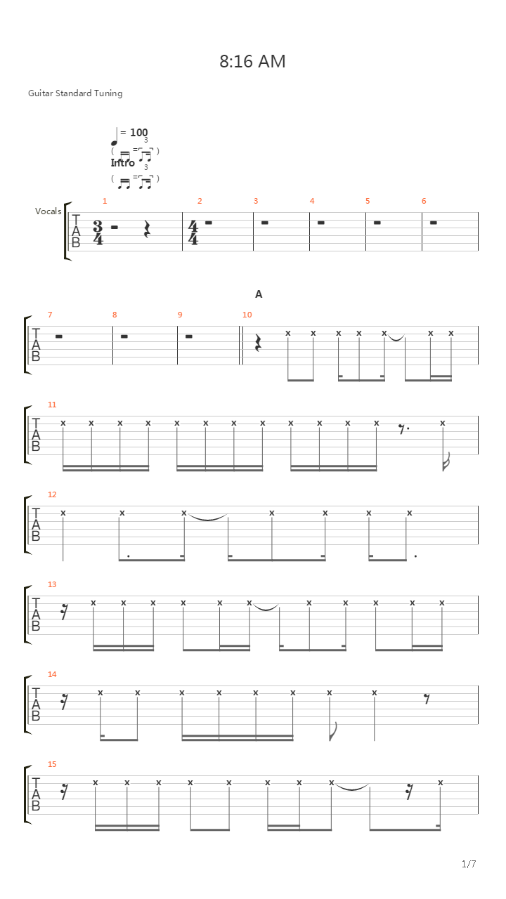 816 Am吉他谱