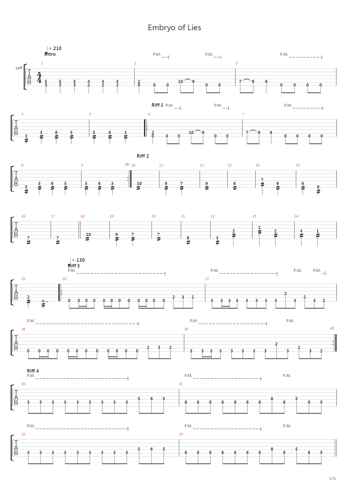 Embryo Of Lies吉他谱