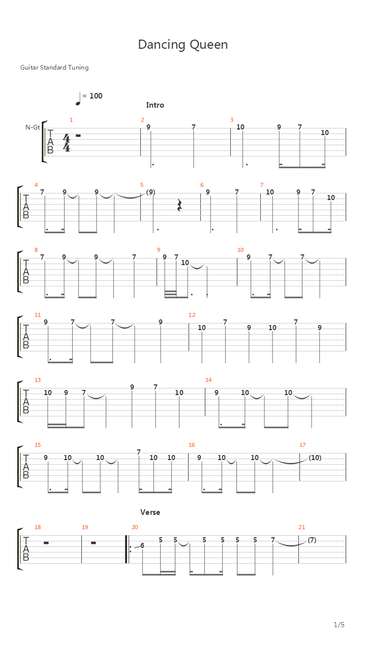 Dancing Queen吉他谱