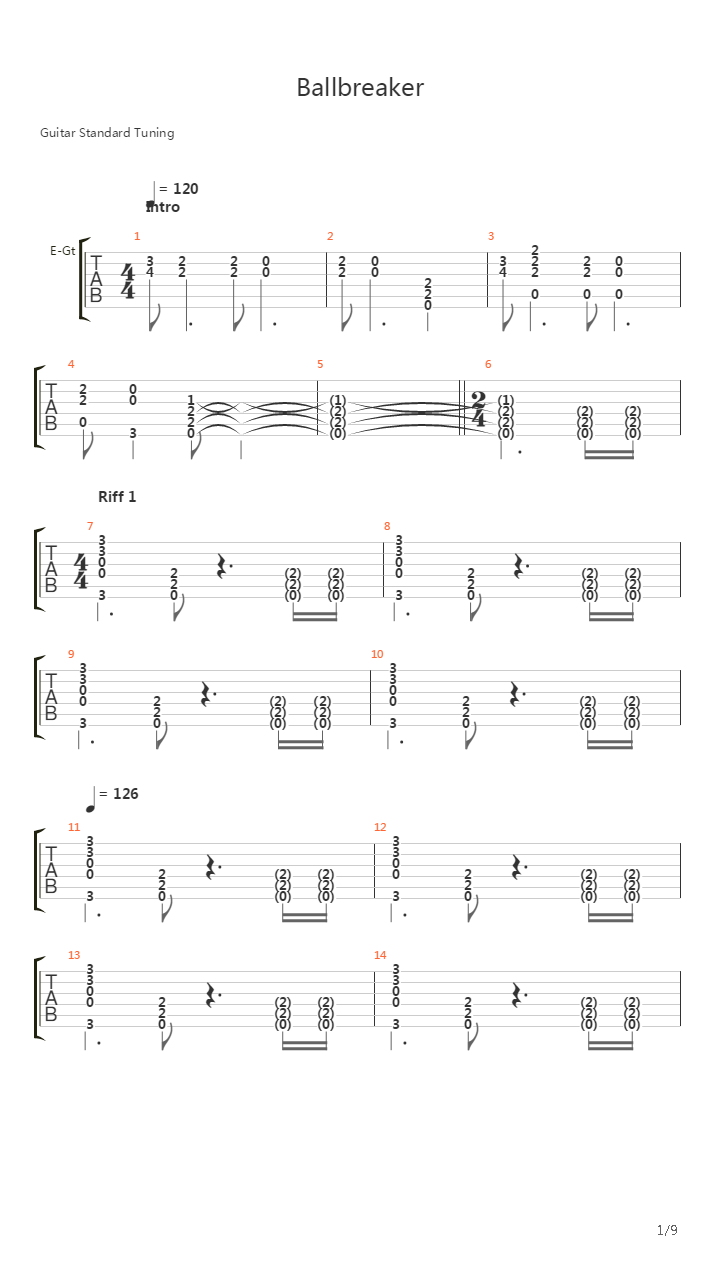 Ballbreaker吉他谱