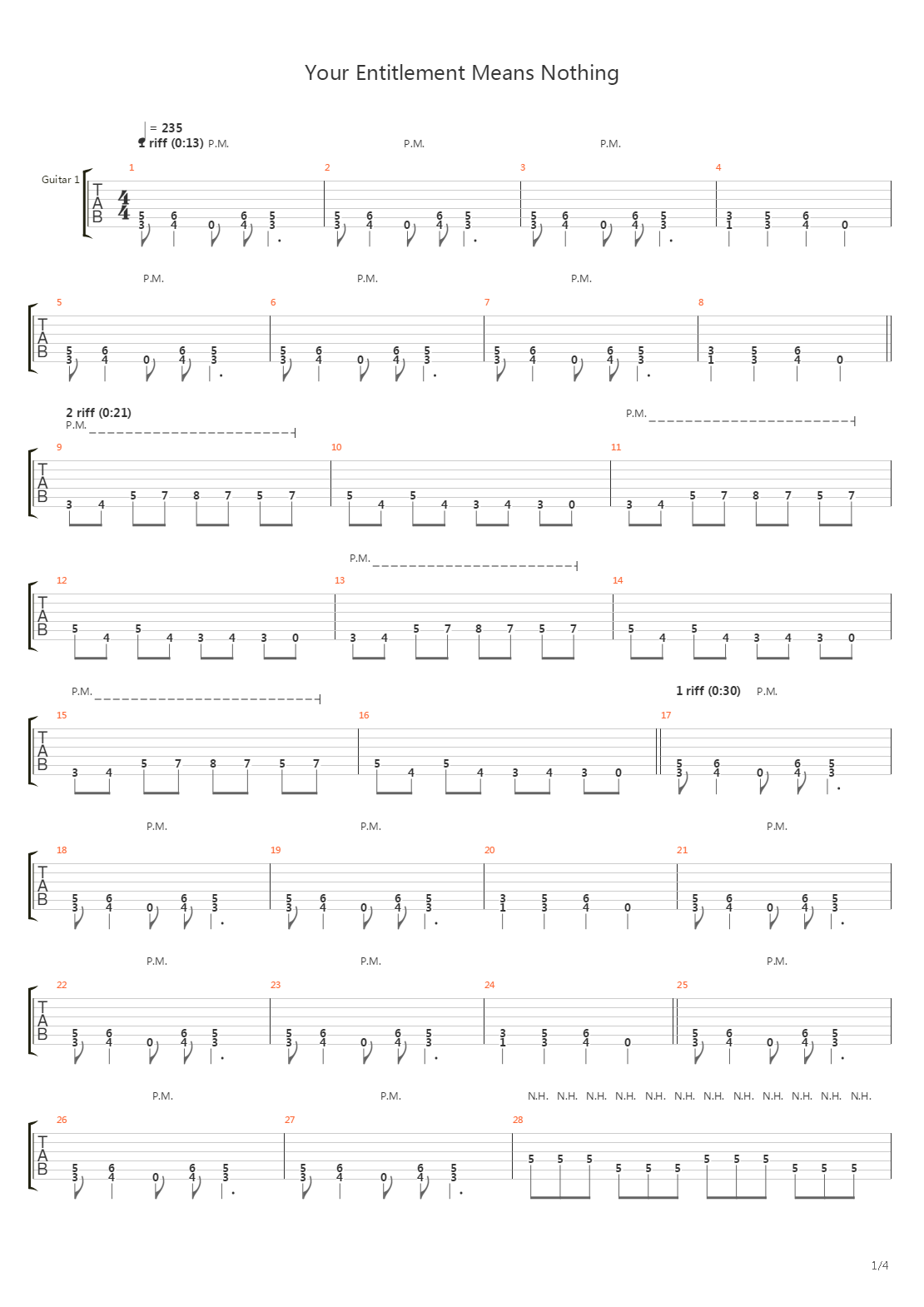 Your Entitlement Means Nothing吉他谱
