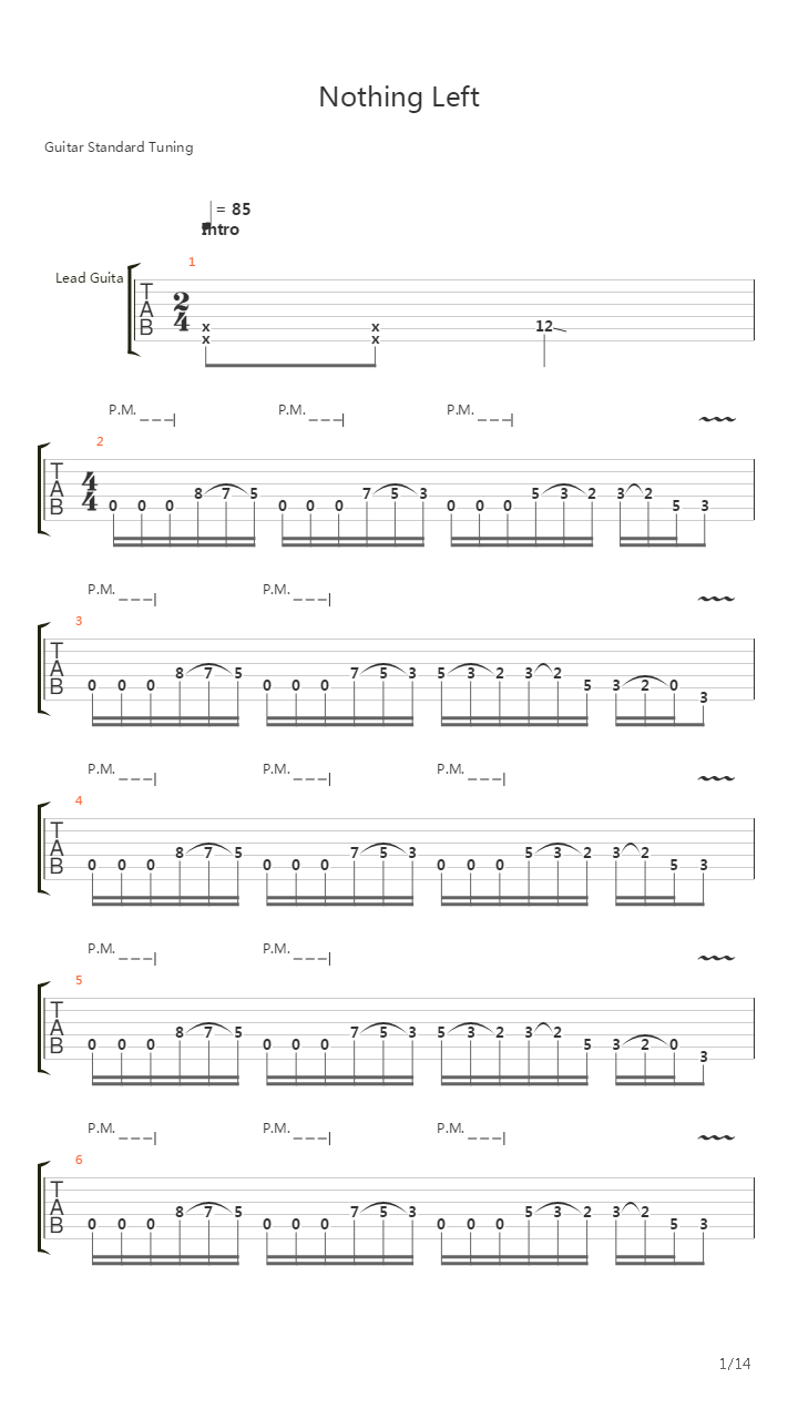 Nothing Left吉他谱