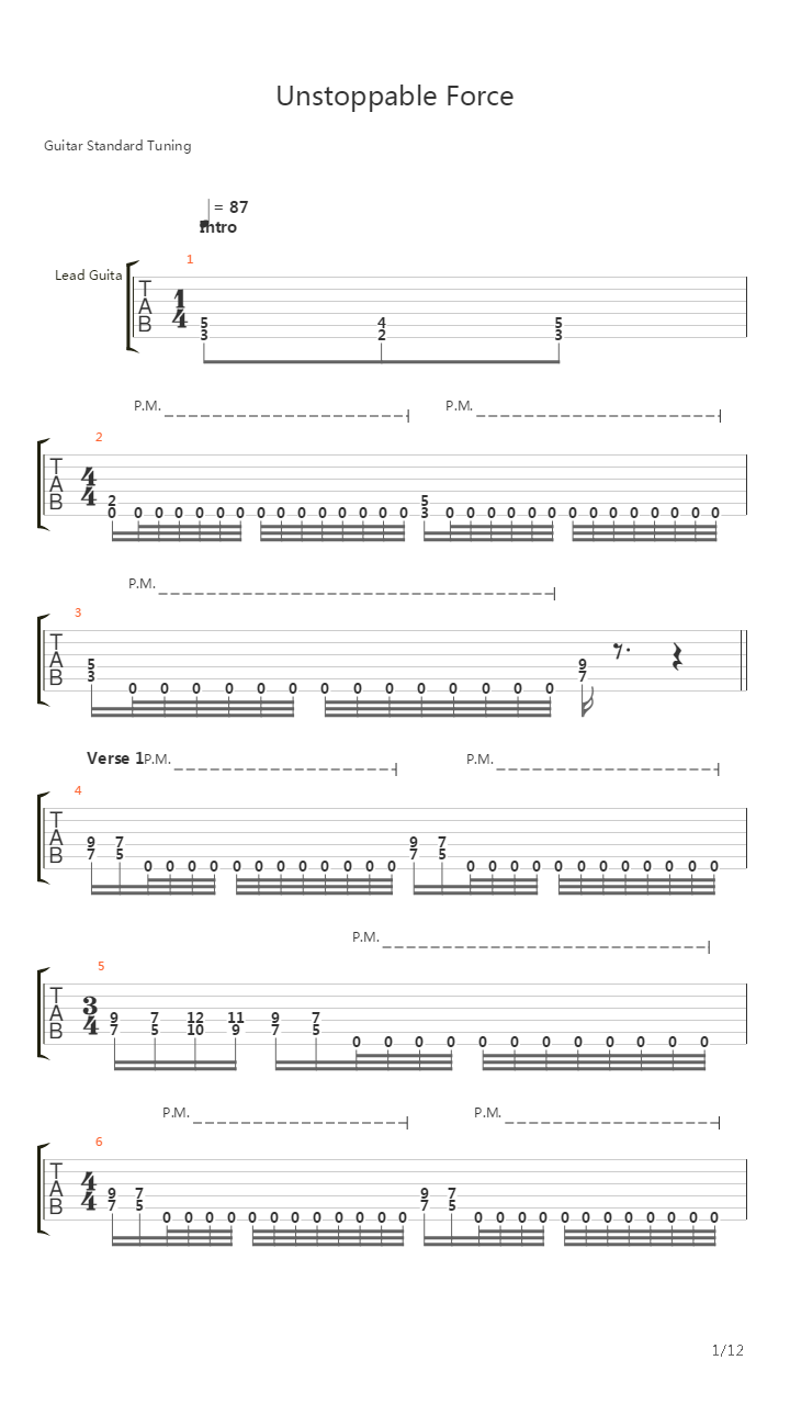 Unstoppable Force吉他谱