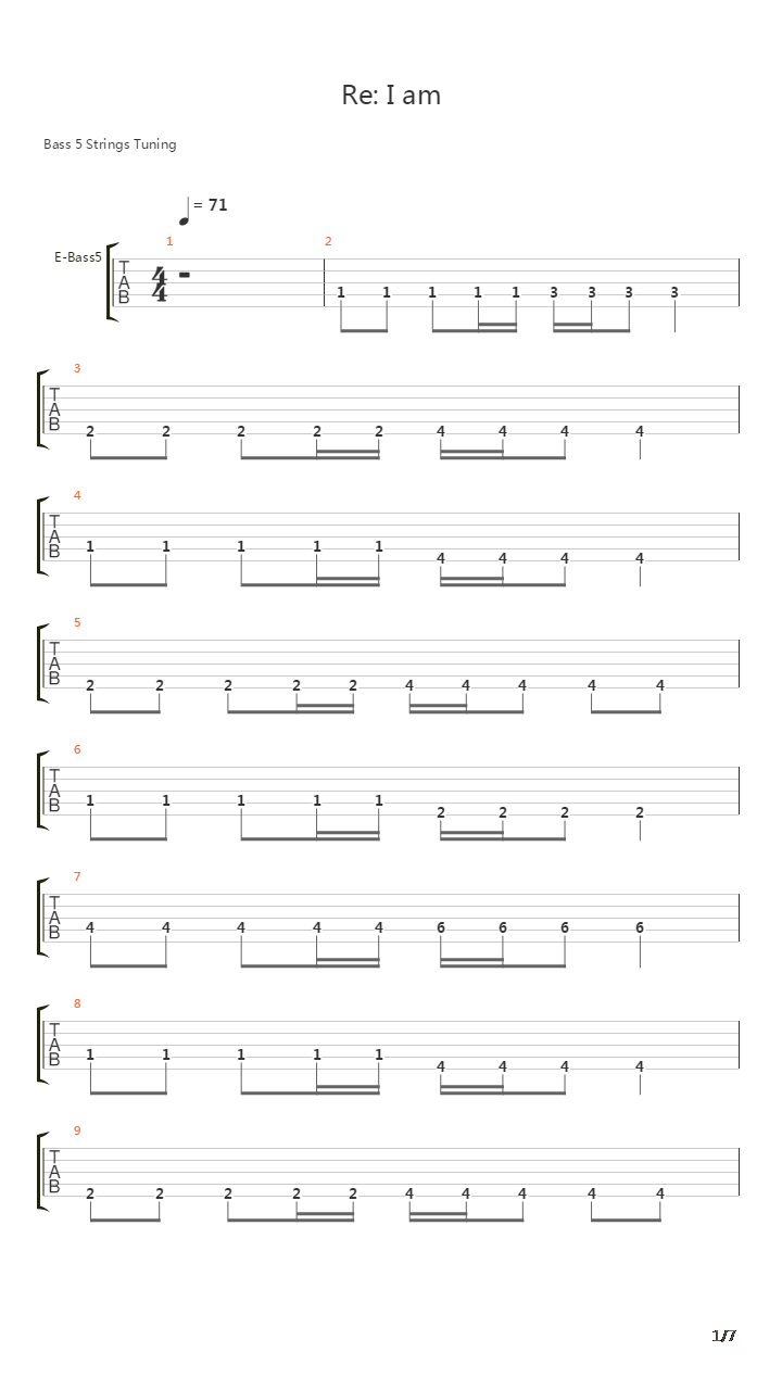 Re I Am吉他谱