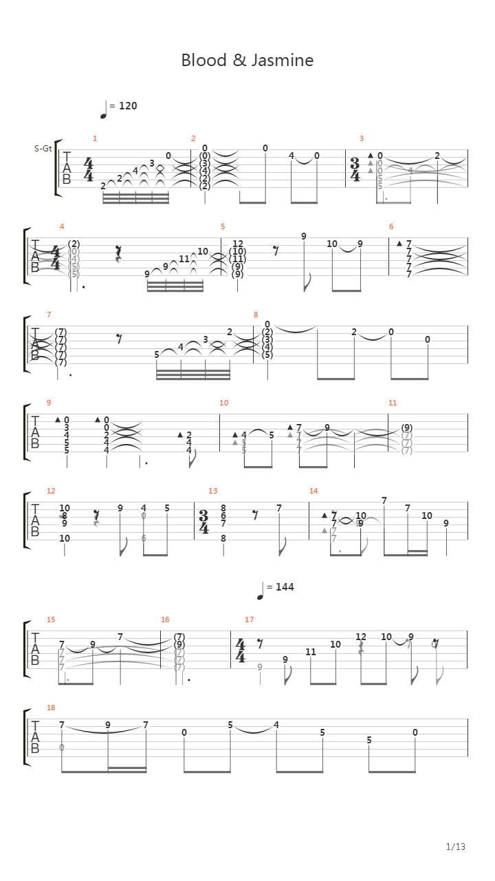 Blood And Jasmine吉他谱