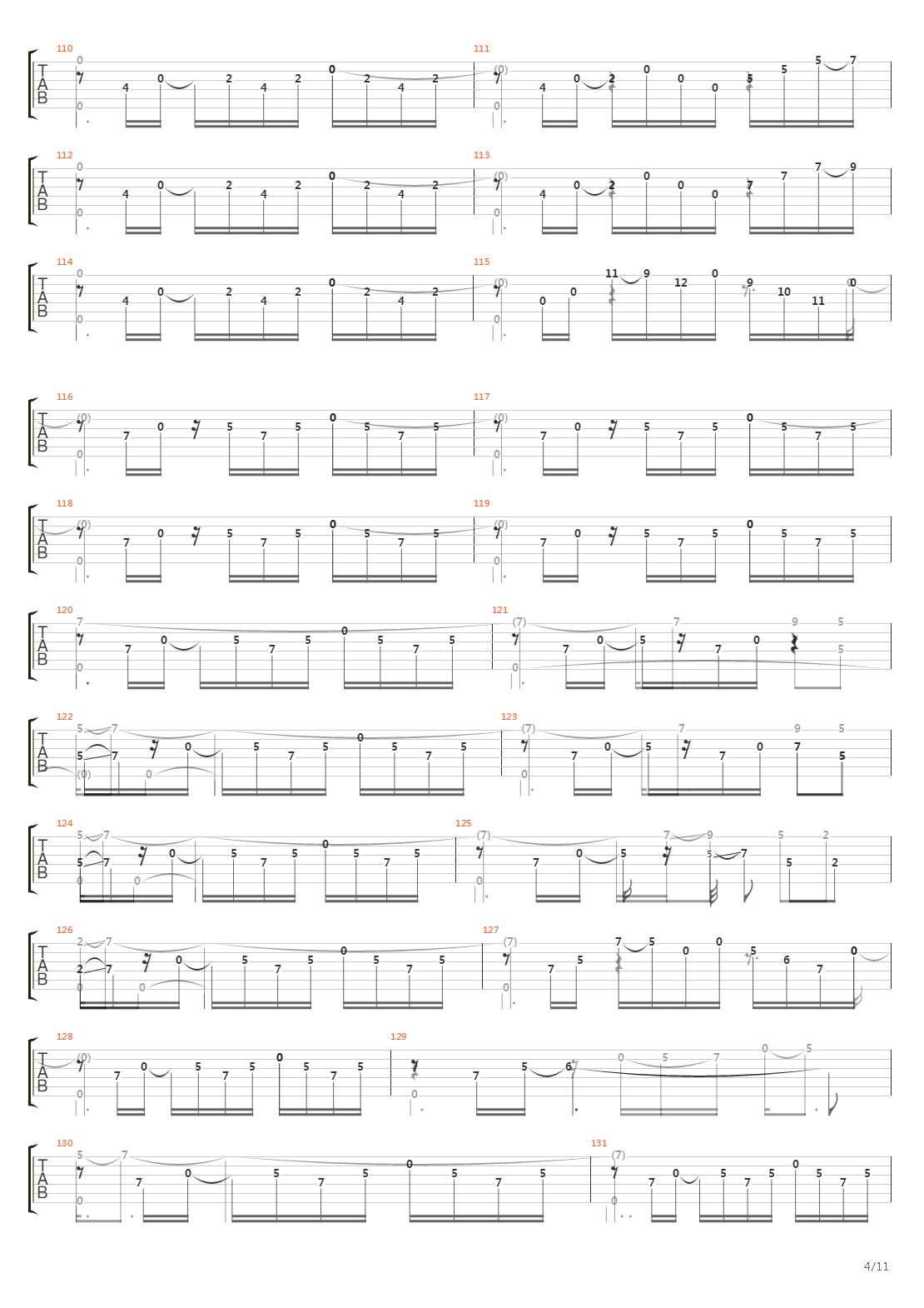 Turning Turning Back吉他谱