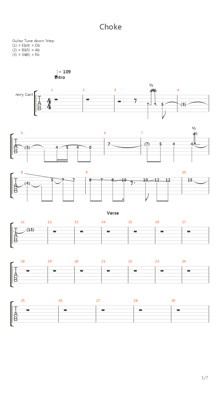 Choke吉他谱