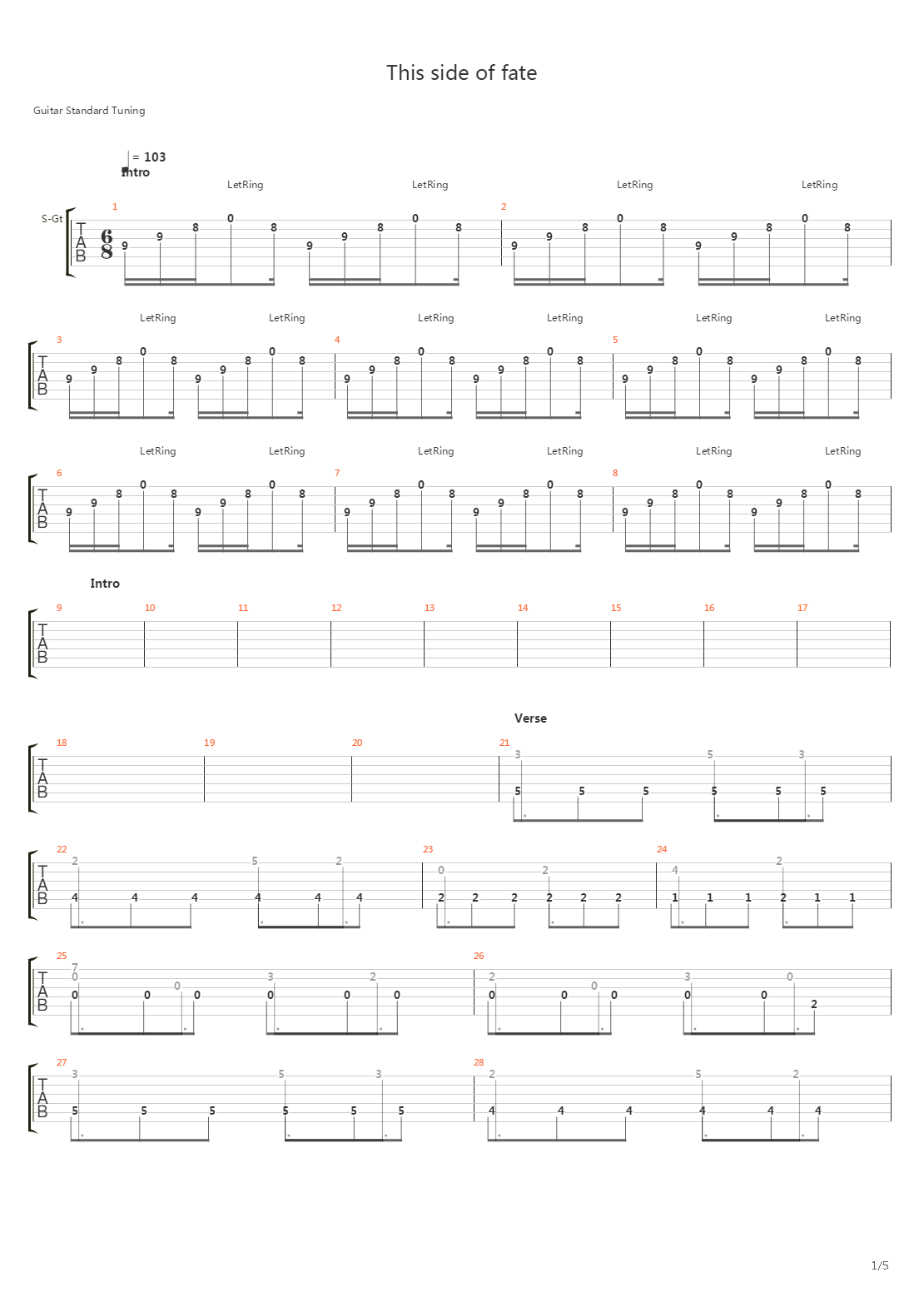 This Side Of Fate吉他谱