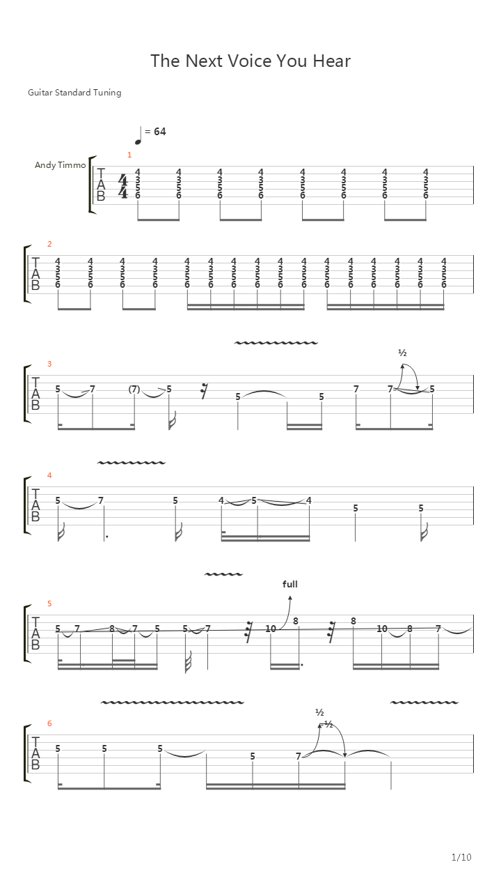 The Next Voice You Hear吉他谱