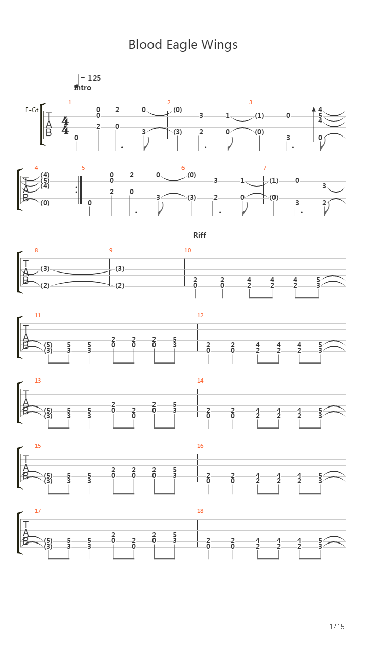 Blood Eagle Wings吉他谱