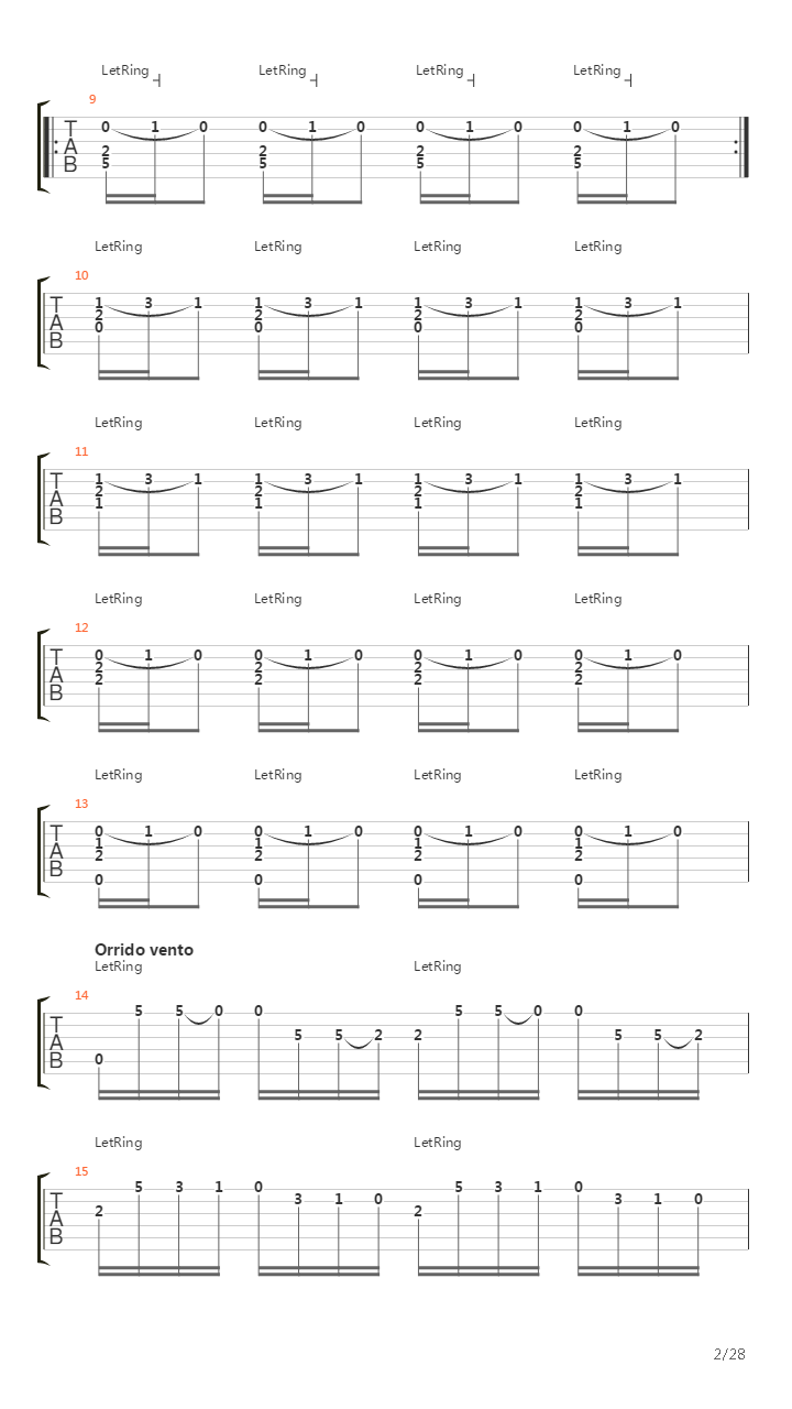 Concerto No 4 In F Minor Op 8 Rv 297 Winter吉他谱