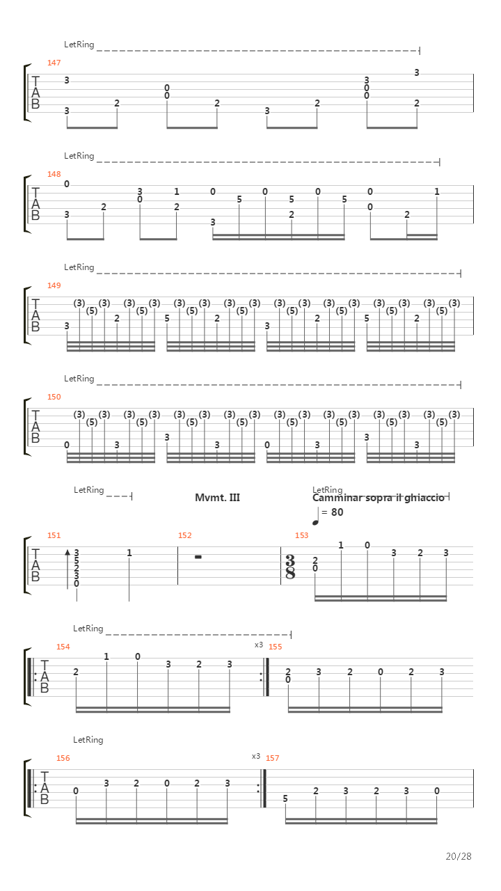 Concerto No 4 In F Minor Op 8 Rv 297 Winter吉他谱