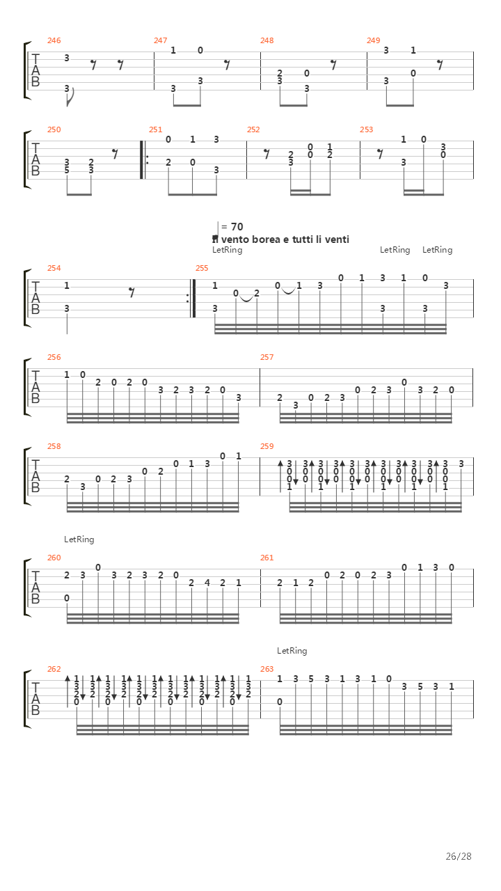 Concerto No 4 In F Minor Op 8 Rv 297 Winter吉他谱