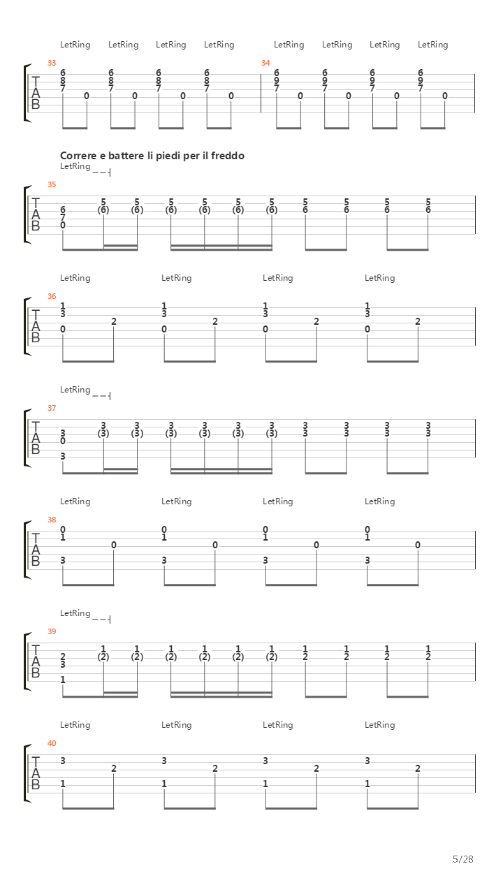 Concerto No 4 In F Minor Op 8 Rv 297 Winter吉他谱