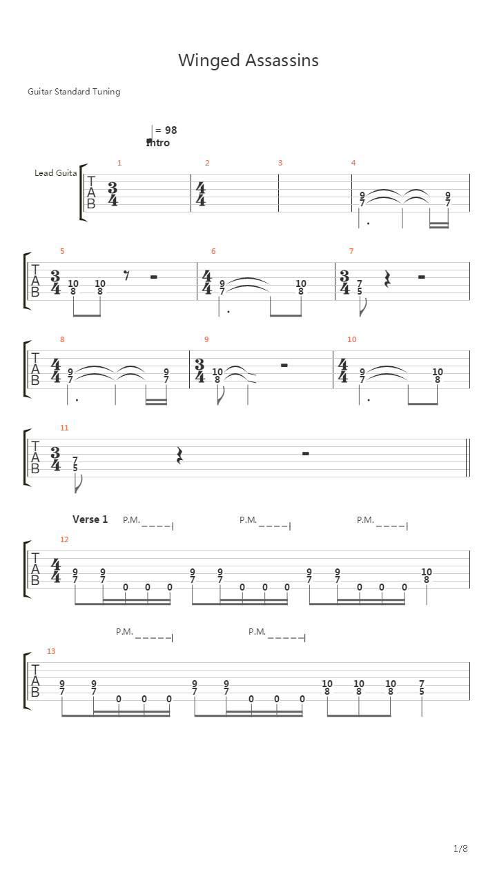 Winged Assasins吉他谱