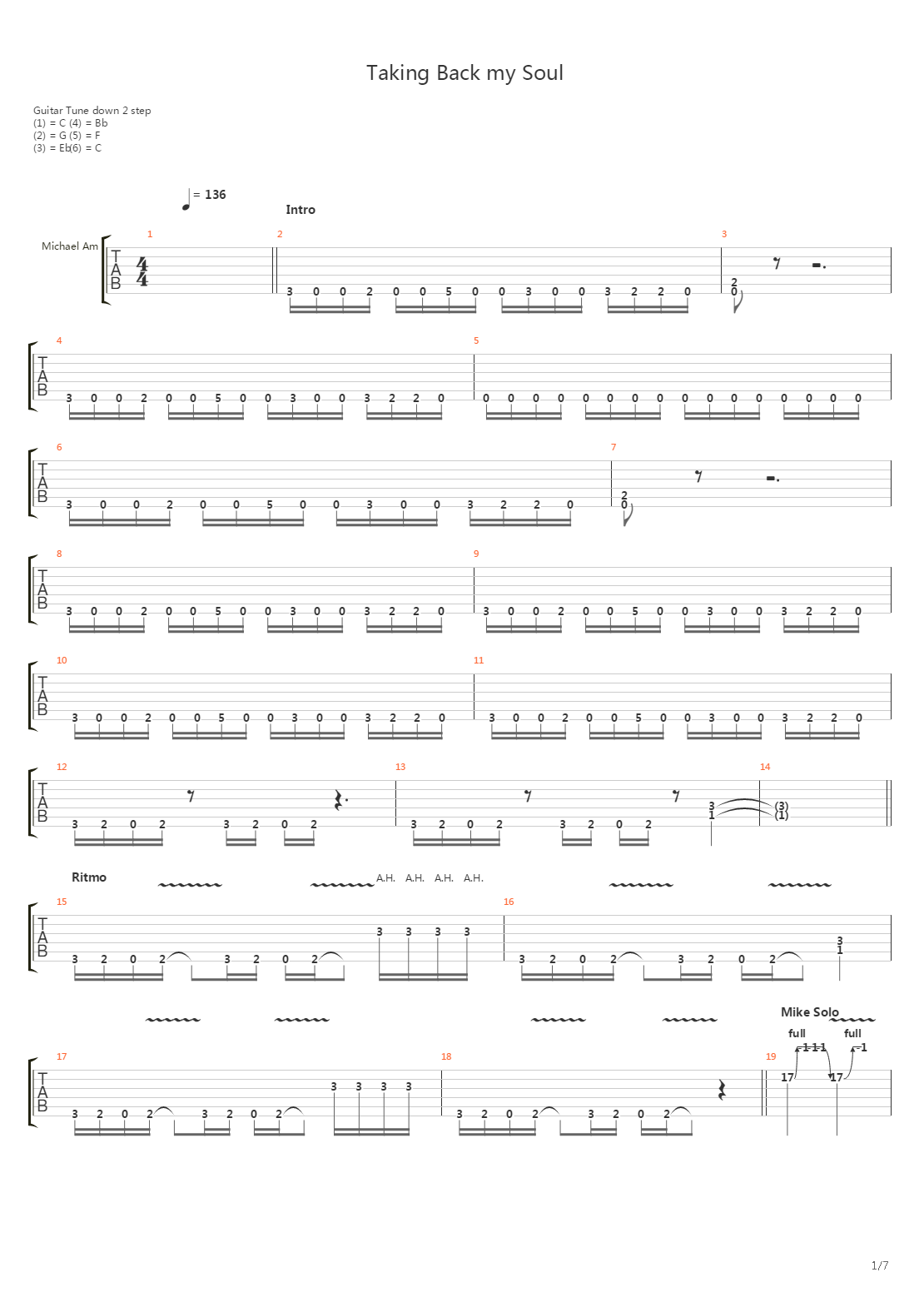 Taking Back My Soul吉他谱